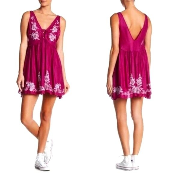 Free People Dresses & Skirts - Free People Embroidered Aida Slip Dress